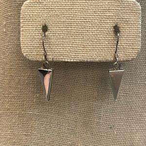 Sterling silver triangle drop earrings